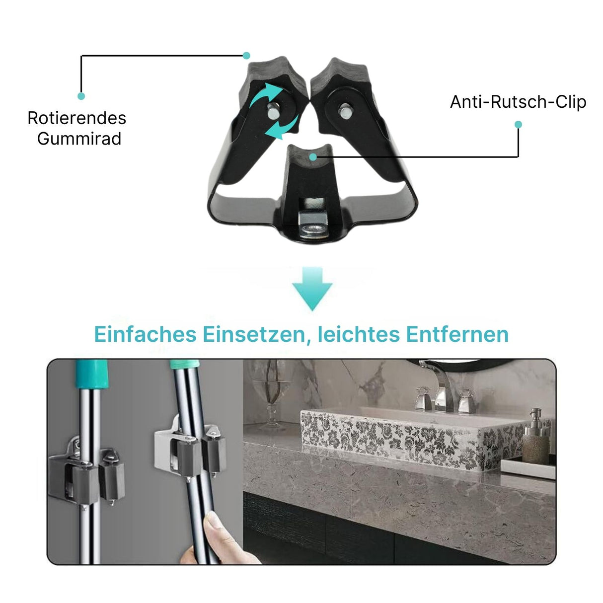 Wandhalterung für Reinigungsgeräte Mopphalter Besenhalter Gerätehalter