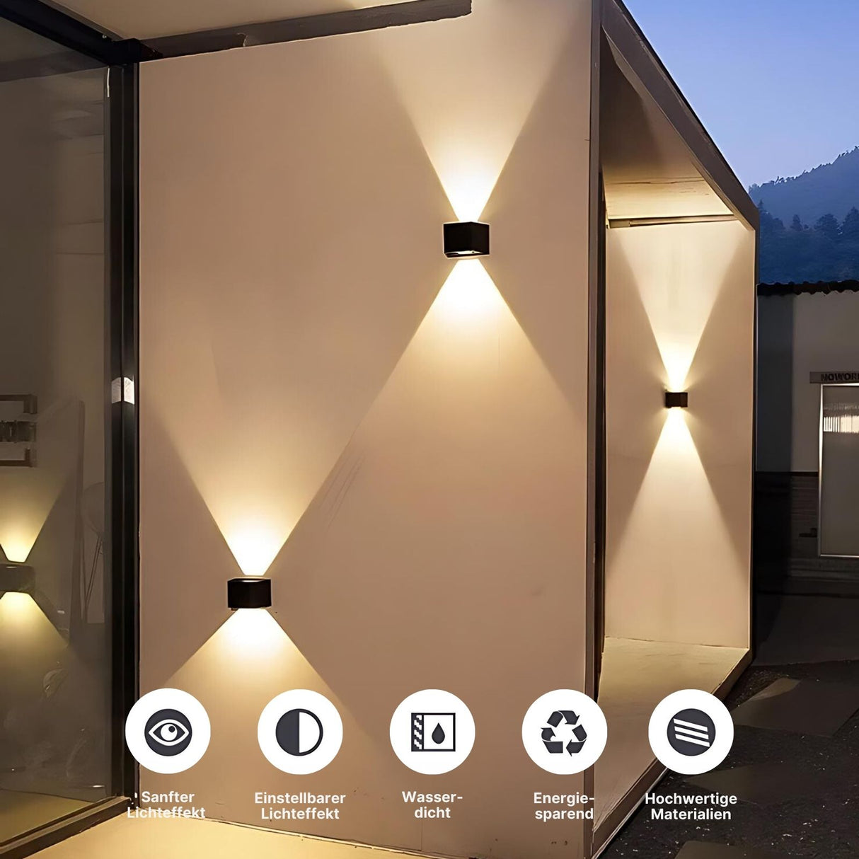 LED-Wandleuchte Wandlampe Up-Down-Wandleuchte Fassadenleuchte Wandstrahler