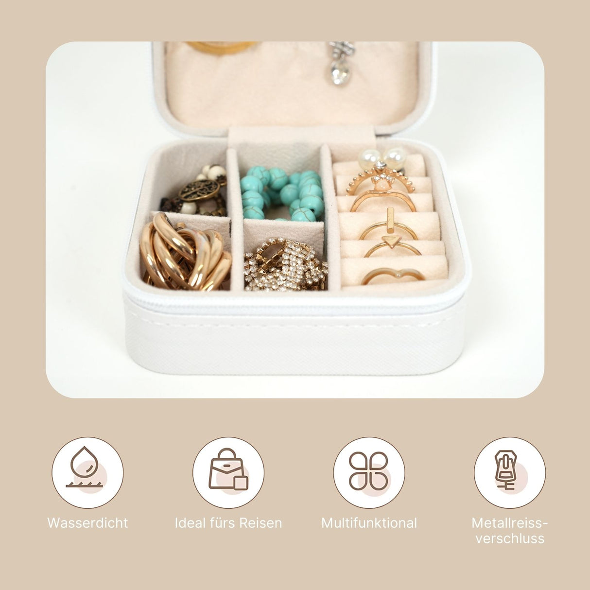 Reise-Schmuckschatulle Schmuckkästchen Schmucketui Travel Jewelry Box