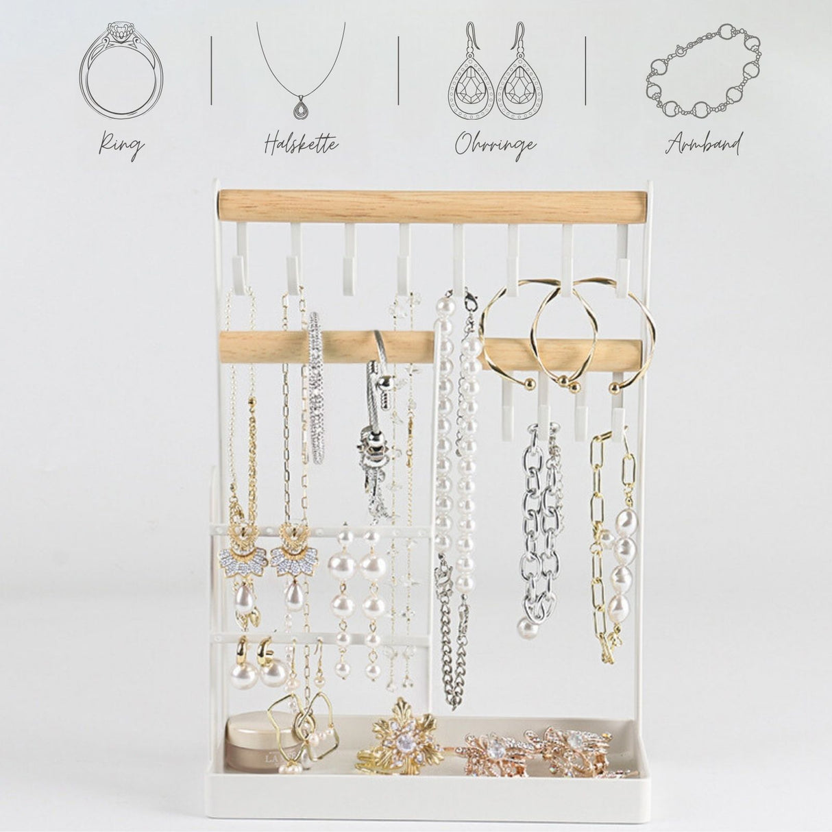 Schmuckständer Schmuckhalter Organizer für Ketten Armbänder Ohrringe