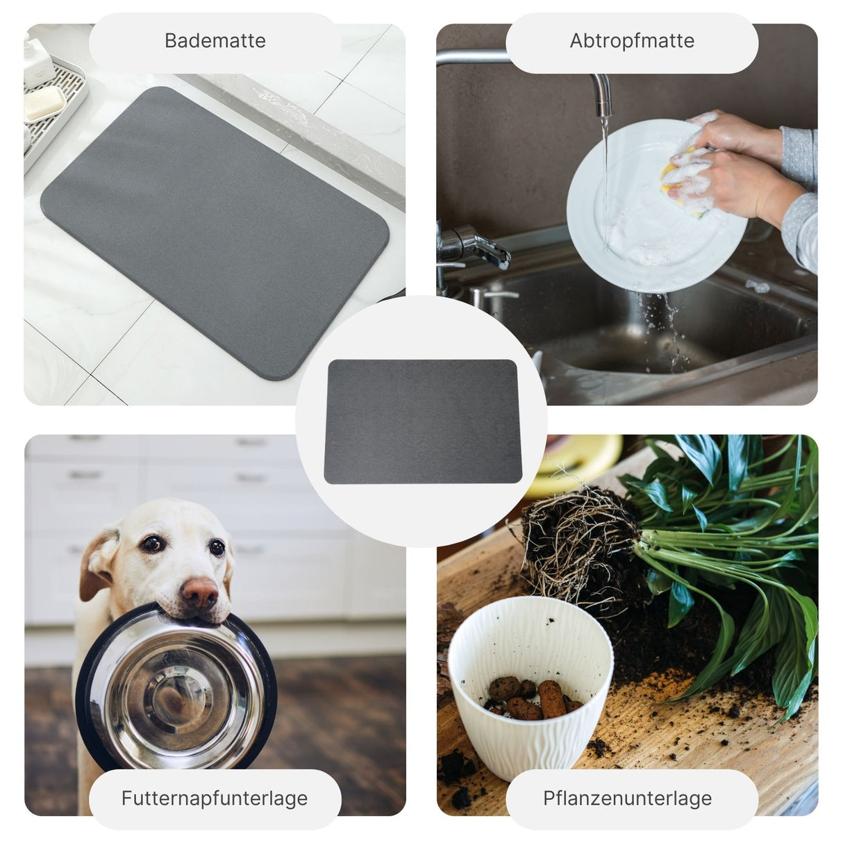 Diatomit-Fussmatte fürs Badezimmer Stein-Badematte Badvorleger Kieselgur-Matte