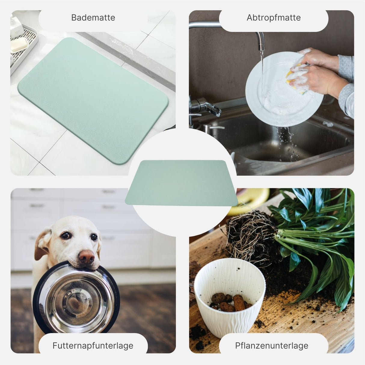 Stein-Badematte fürs Badezimmer Diatomit-Fussmatte Kieselgur-Matte Badvorleger