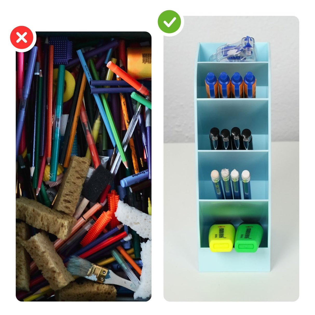 Pen Desk-Organizer Stiftaufbewahrung Schreibtisch-Organizer Bürotisch-Stifthalter Stiftebox