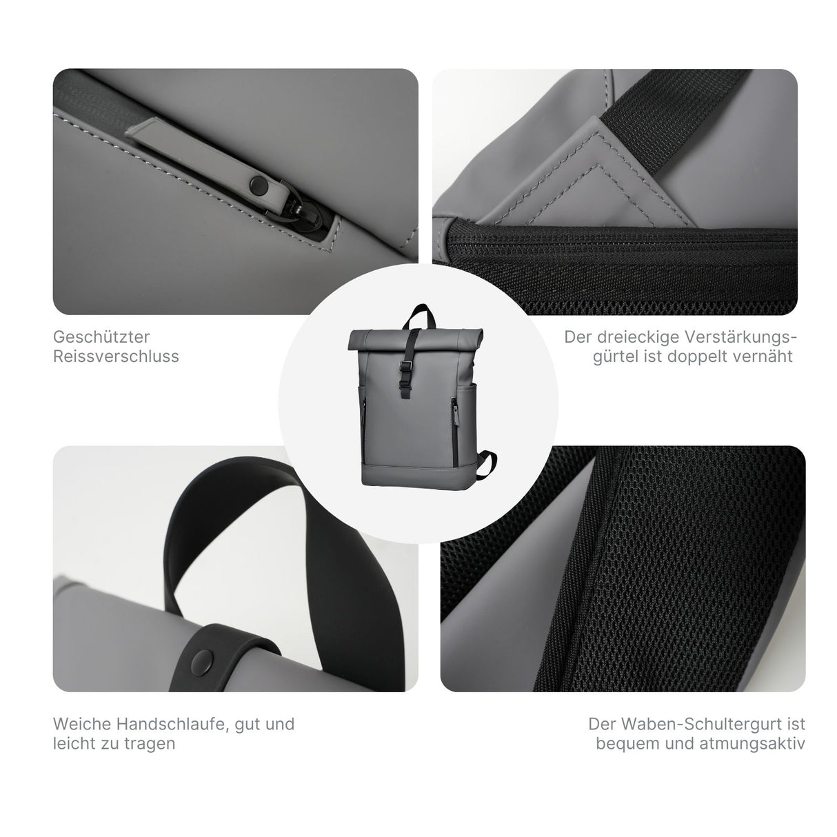 Laptop-Rucksack Roll-Top-Rucksack Roll-Top-Backpack Roll-Up-Rucksack