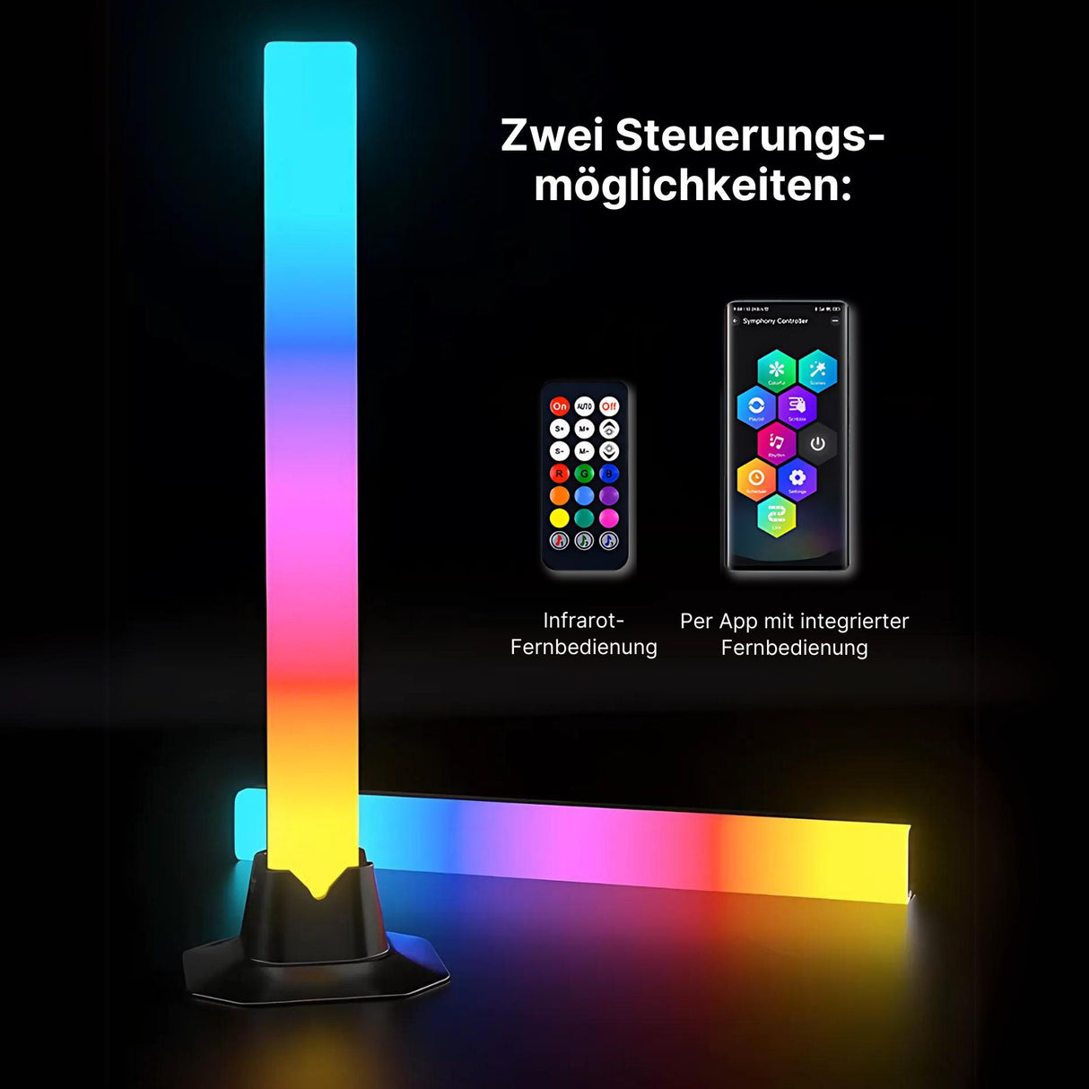 2er Set LED-Umgebungslicht Stehlampe Hintergrund-Beleuchtung Desktop-Licht