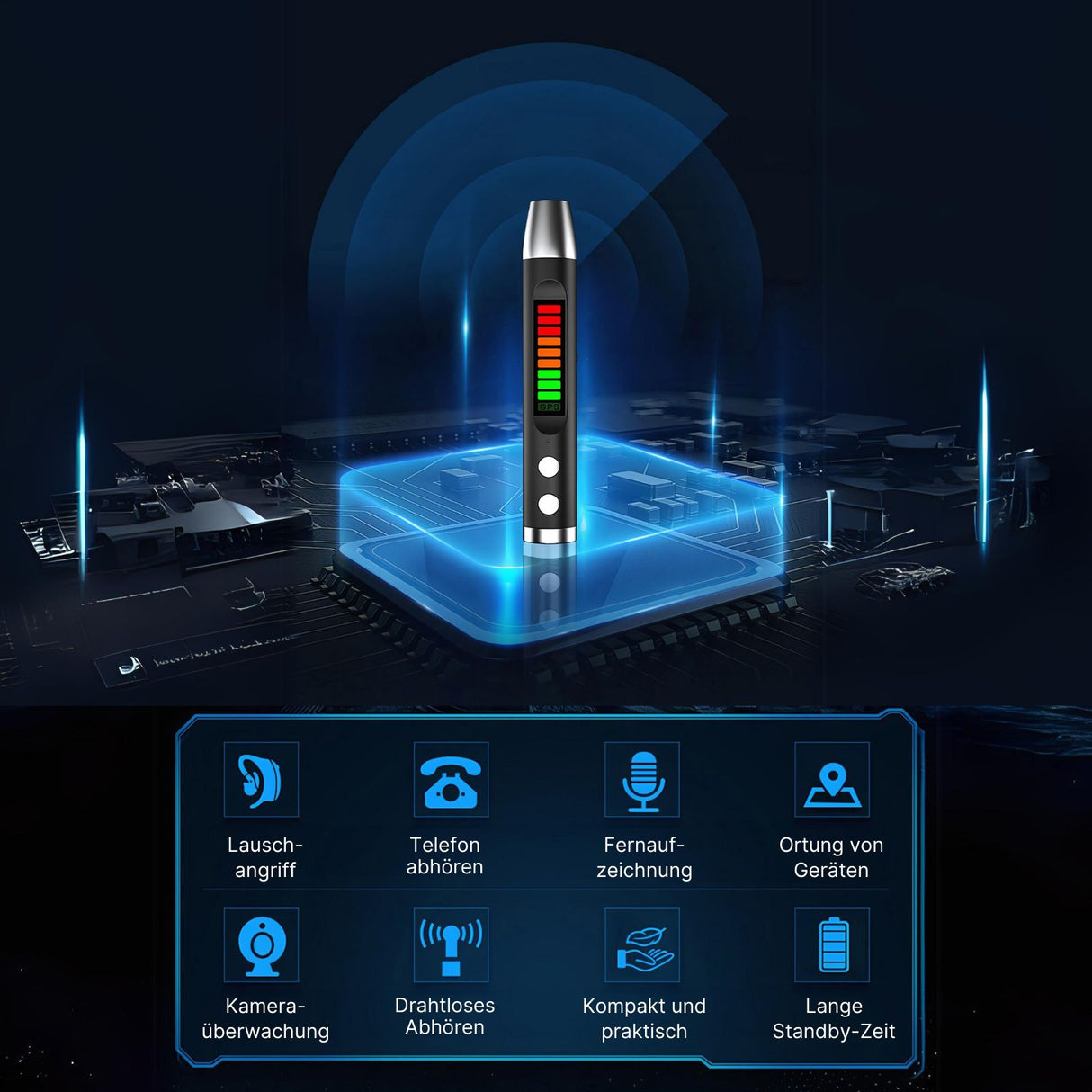 Anti-Spionage-Gerät Gerätedetektor Überwachungsfinder Aufspürgerät