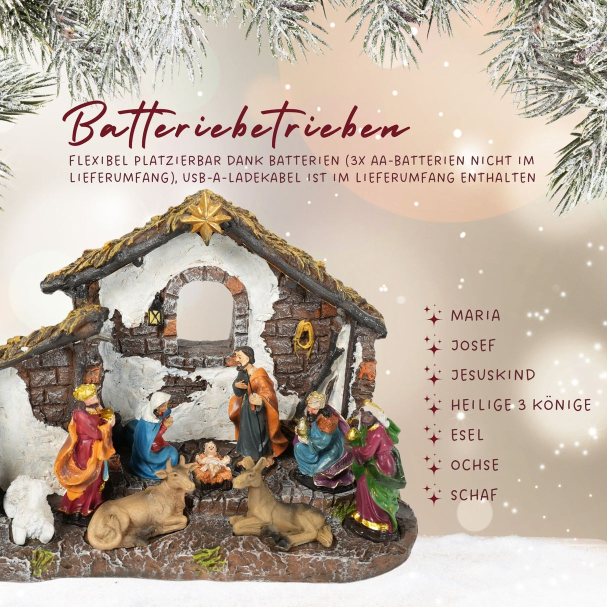 Weihnachtskrippe Weihnachtsstall Krippe Weihnachtsdekoration Krippenszene