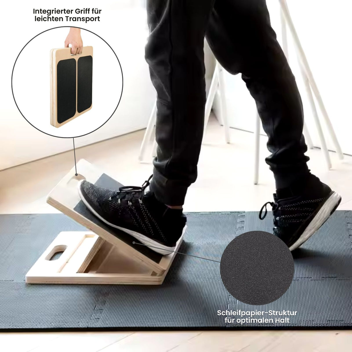 Verstellbares Stretching-Brett Holz-Schrägbrett Stretch Board Wadendehner