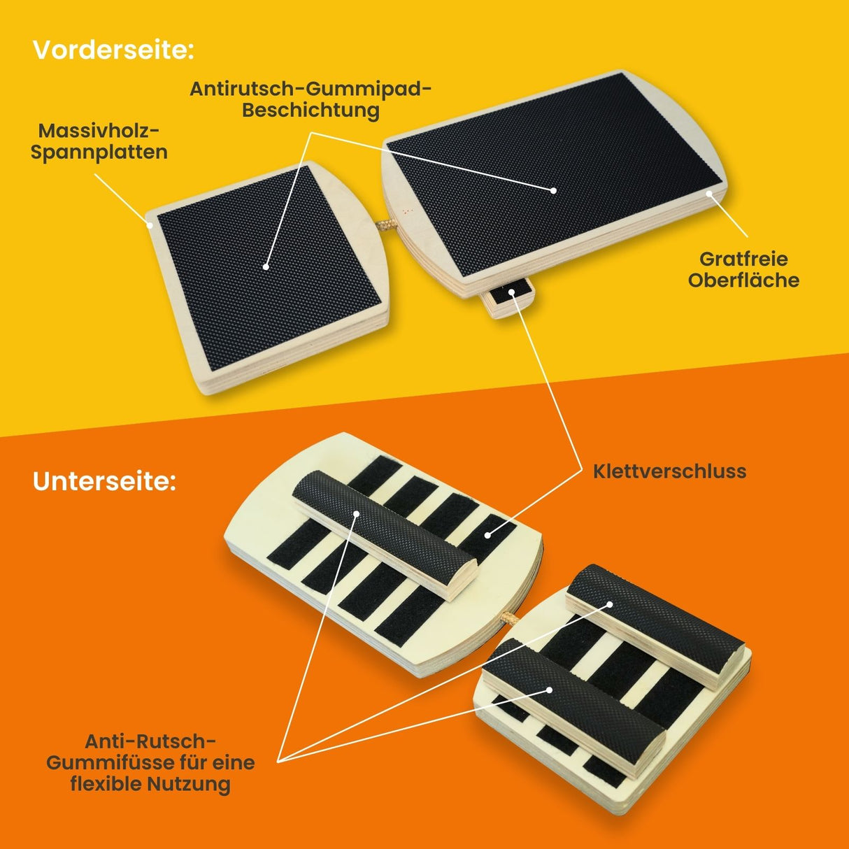 Balance-Brett Gleichgewichts-Brett Knöchel-Trainer Holzbrett Balance Board