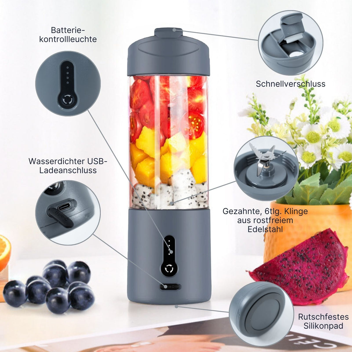 Smoothie Maker Blender Portabler Mixer Entsafter Standmixer Mixer To Go