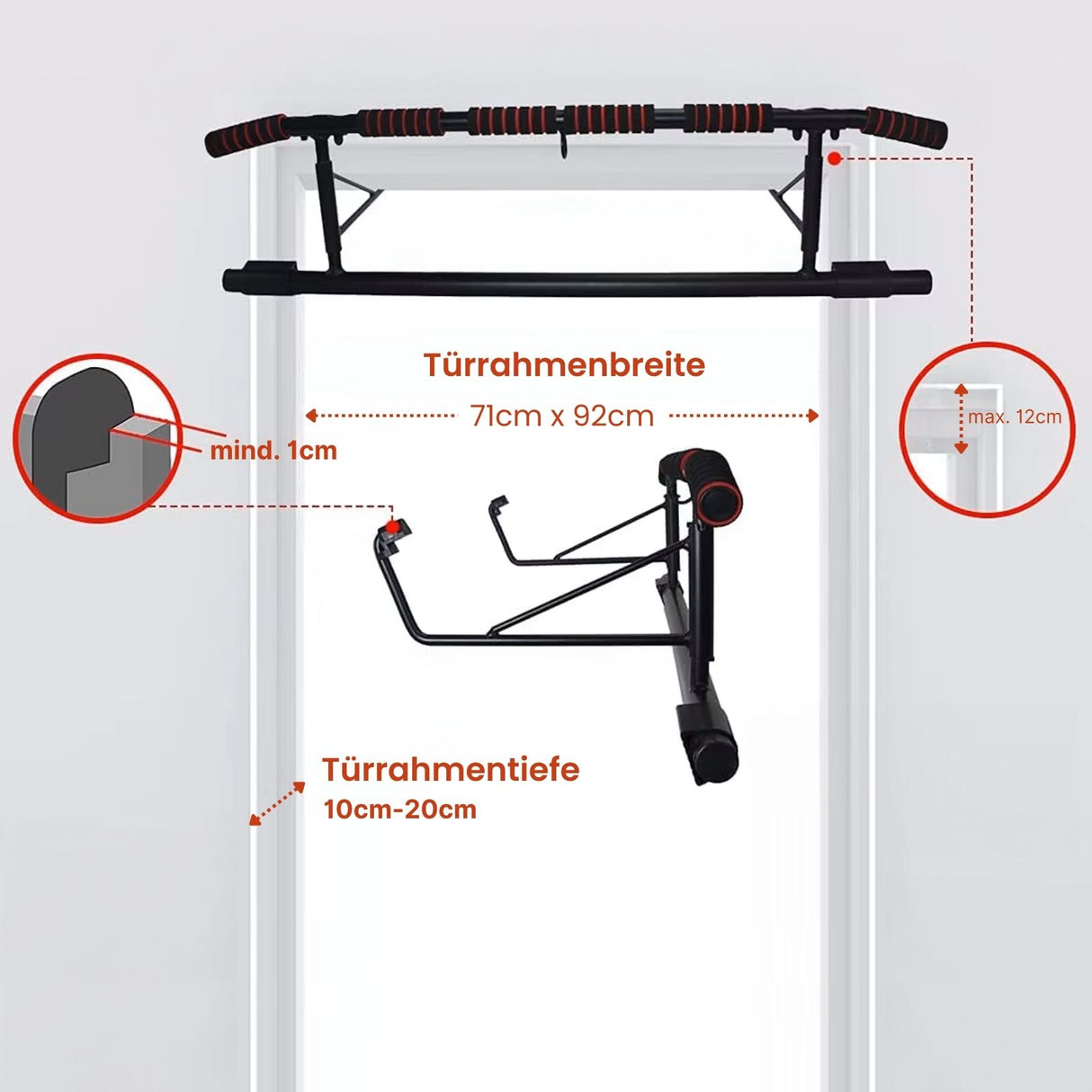 Klimmzugstange Pull-up-Bar Fitnessstange Trainingsstange Fitnessbügel