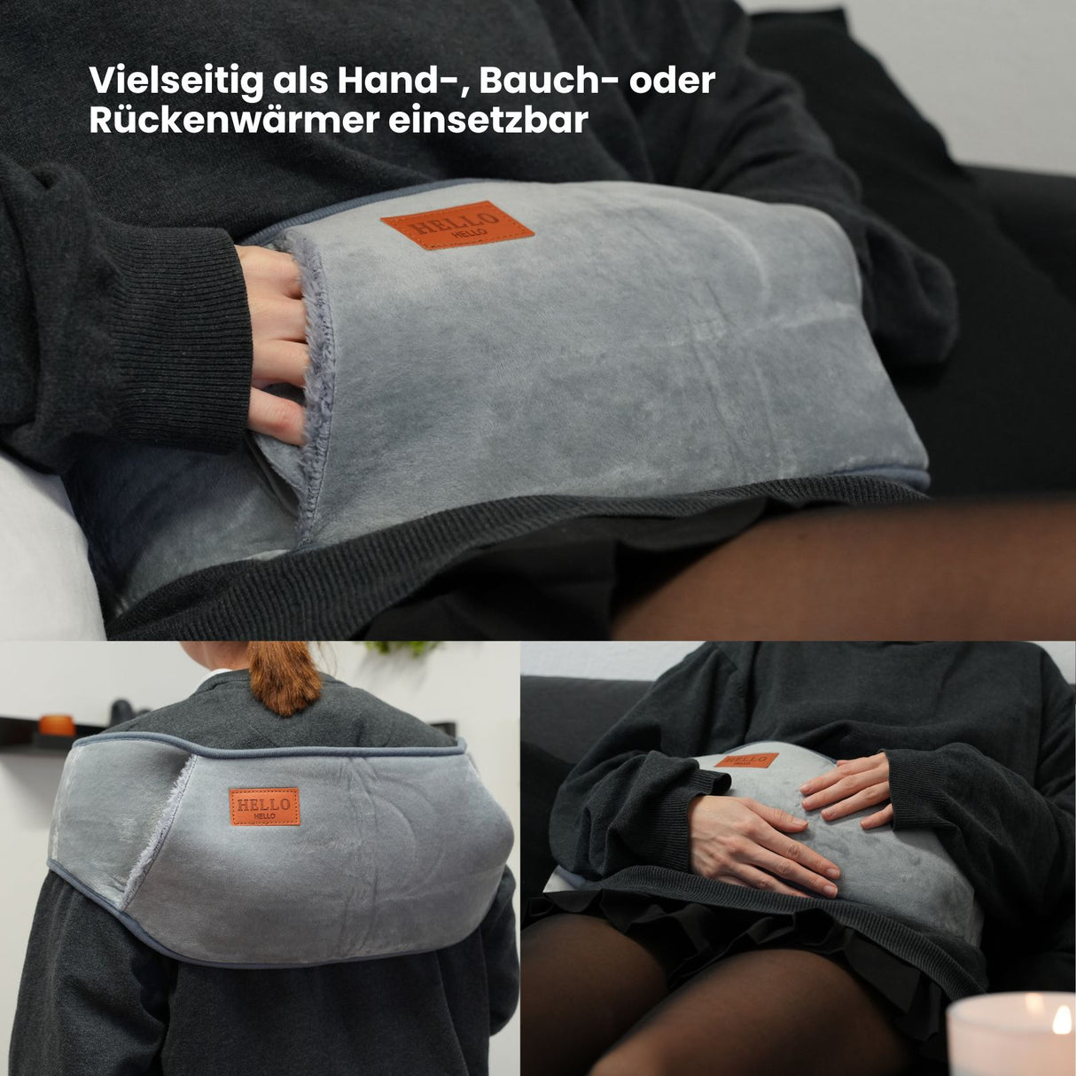 Wärmegürtel- und Wärmflaschen-Set Handwärmer Bauchwärmer Heizflasche