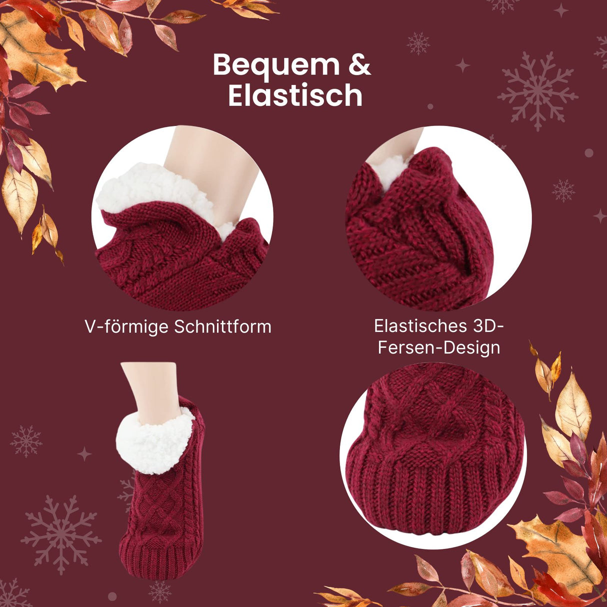 Hausschuhe Gr. 35-38 Wintersocken Kuschelsocken Fuzzy-Socken Pantoffeln