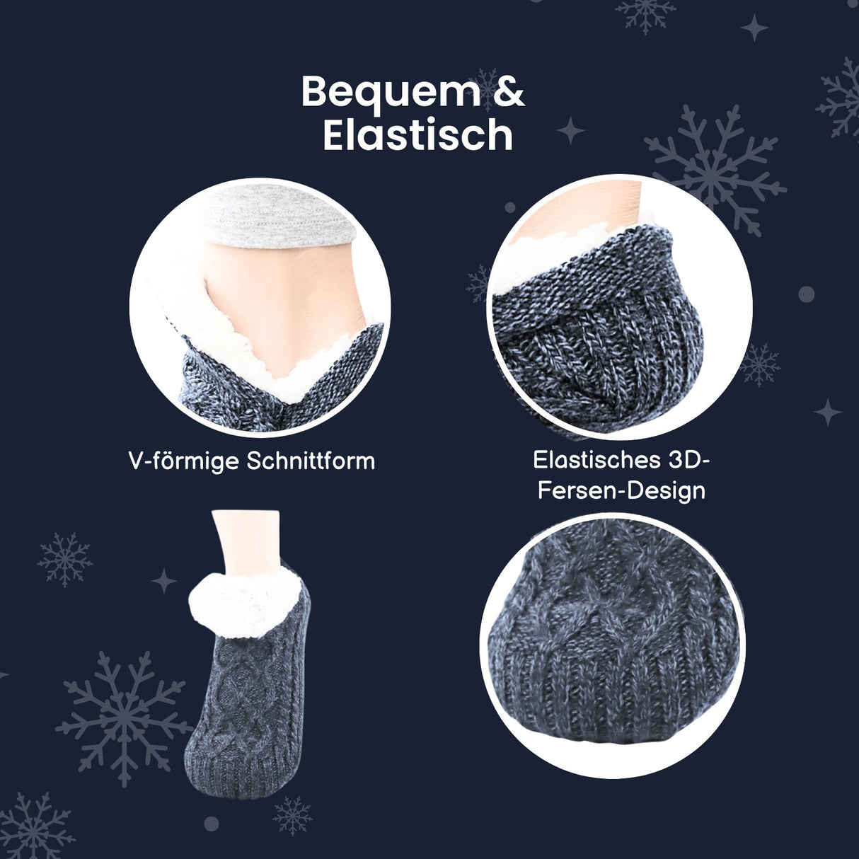 Hausschuhe Gr. 39-42 Fuzzy-Socken Pantoffeln Wintersocken Kuschelsocken
