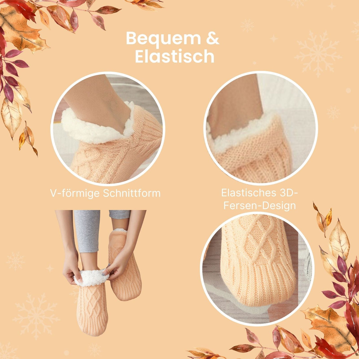 Fuzzy-Socken Gr. 35-38 Hausschuhe Pantoffeln Wintersocken Kuschelsocken