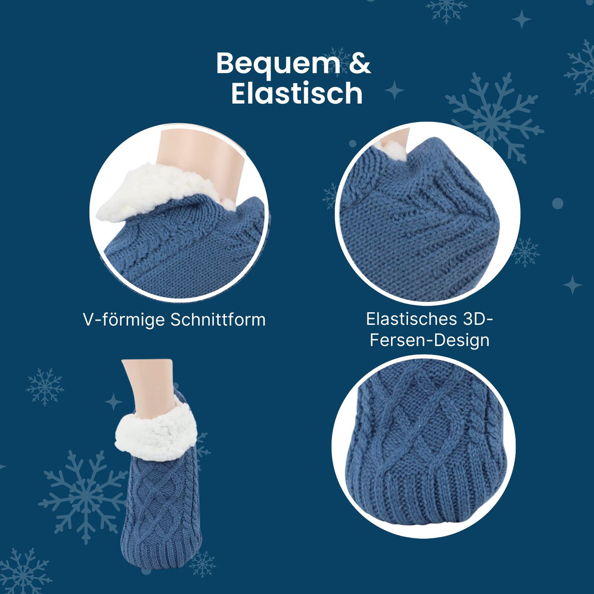 Fuzzy-Socken Gr. 43-46 Pantoffeln Wintersocken Kuschelsocken Hausschuhe