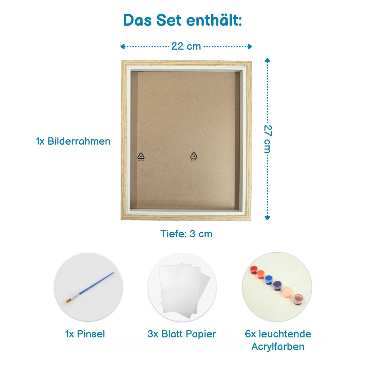 Handabdruck-Bilderrahmenset Bastelset Handabdrücke Baby Hand- und Fussabdruck-Set