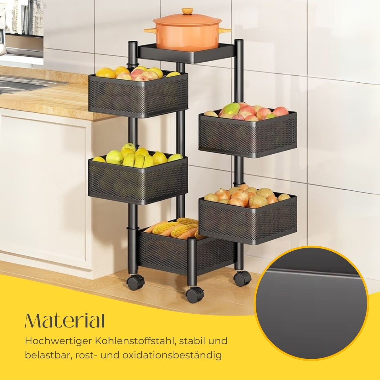 Servierwagen Küchenwagen Organizer Aufbewahrungsregal Rollwagen