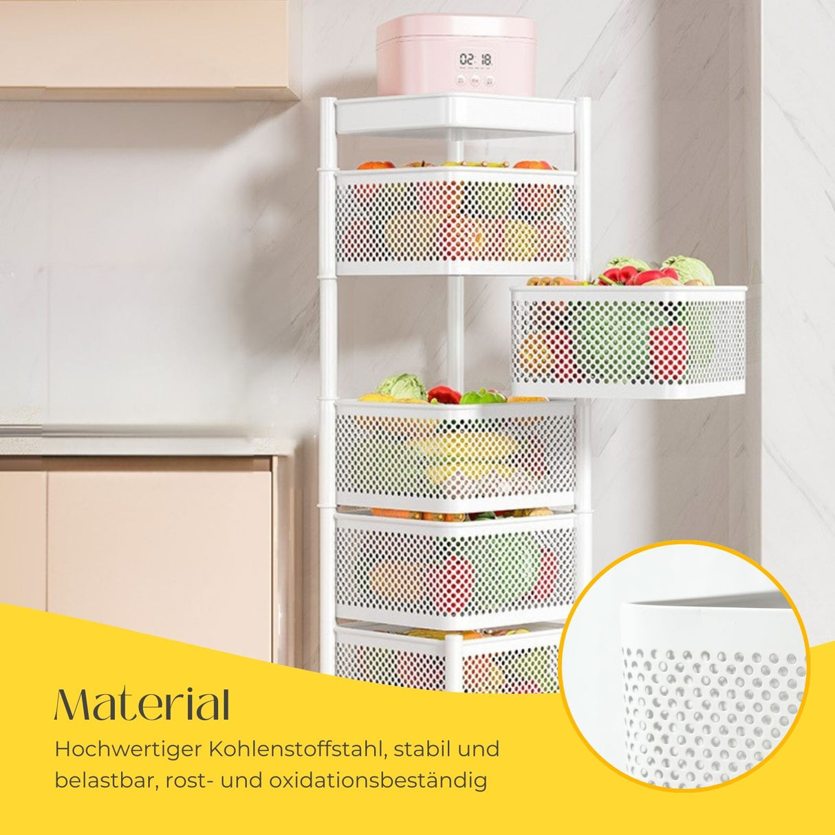 Rollwagen Servierwagen Küchenwagen Organizer Aufbewahrungsregal Aufbewahrungskorb