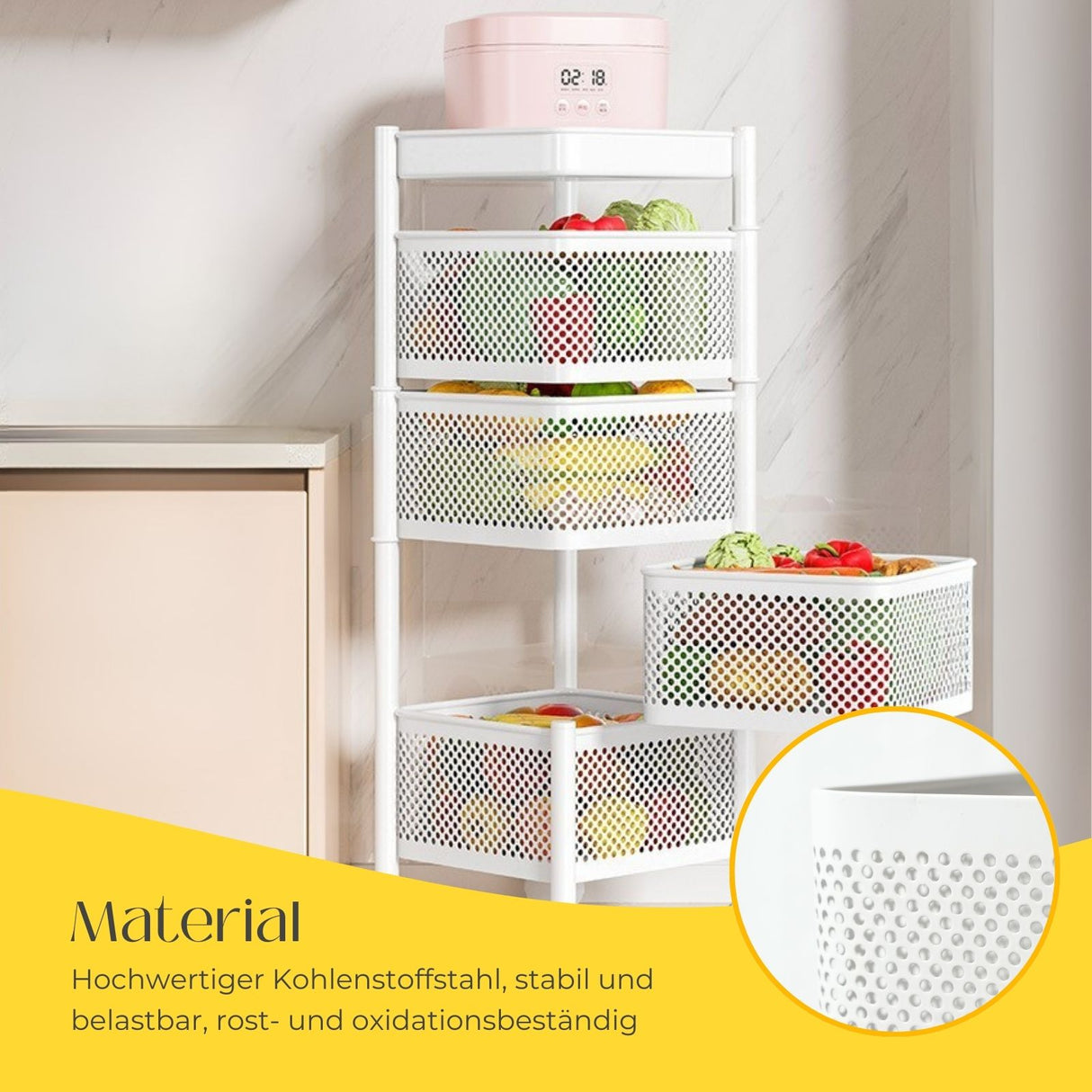 Küchenwagen Rollwagen Servierwagen Organizer Aufbewahrungsregal Aufbewahrungskorb