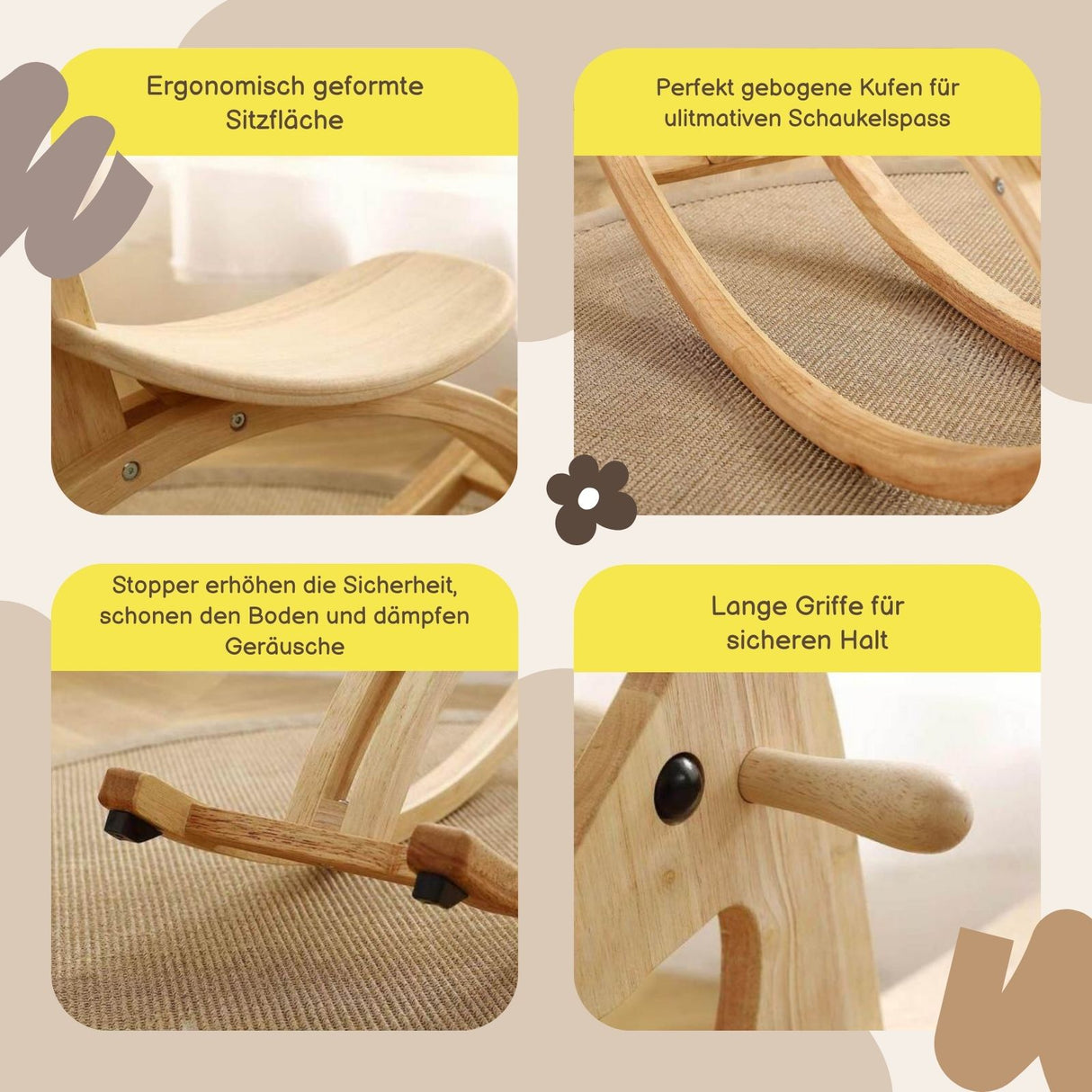 Schaukelpferd Holzpferd Kinderspielzeug Spielzeugpferd Holzspielzeug