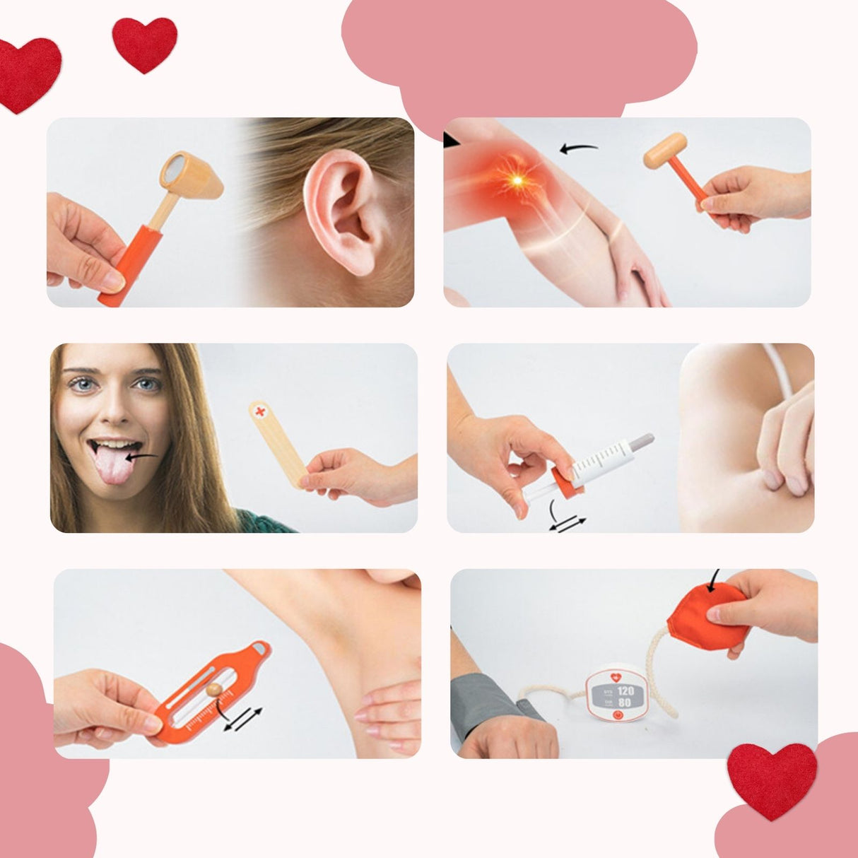 Arzt-Spielzeug-Set für Kinder Doktor-Set Holz-Kinderspielzeug Arztkoffer Doktorkoffer