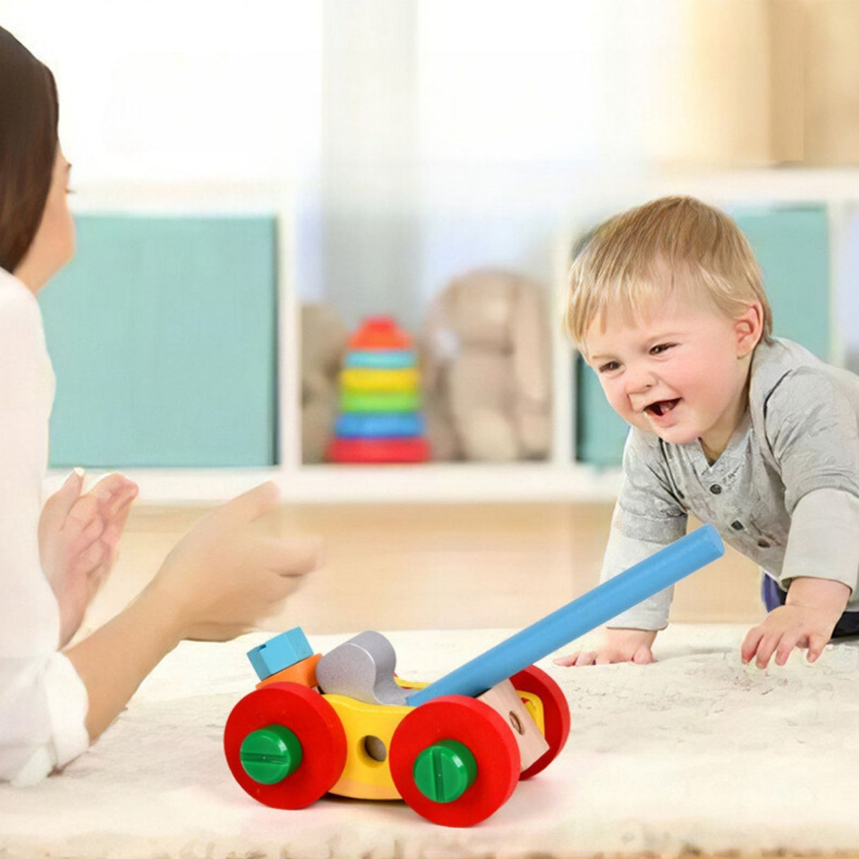 Kinder-Baukasten Holz-Werkzeugkasten für Kinder Lernspielzeug Holzbausatz Tiere
