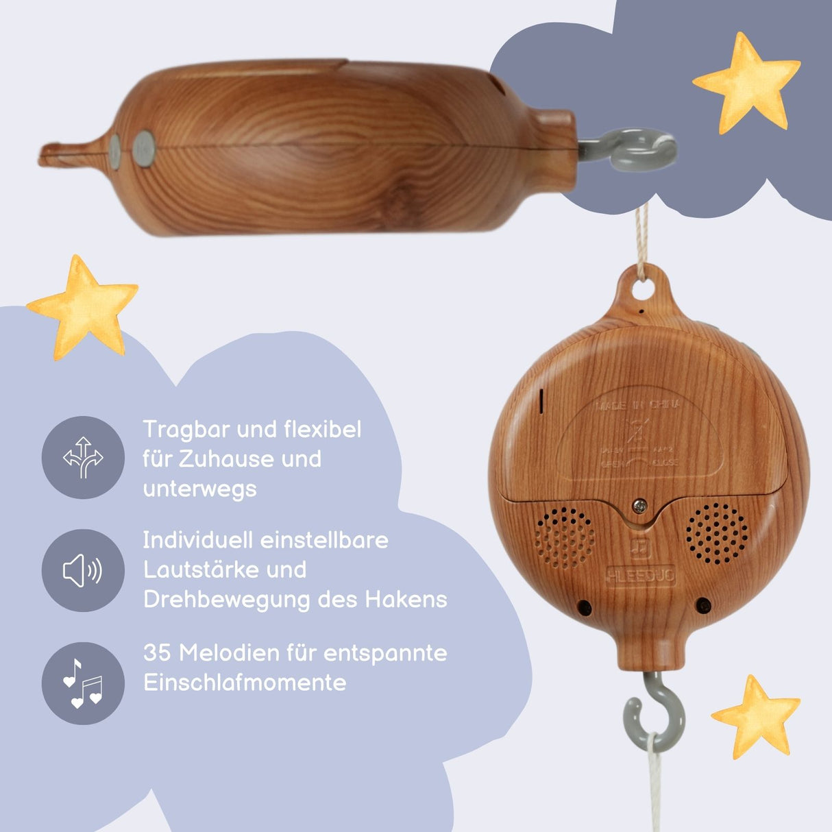 Baby-Soundbox Tragbare Baby-Musikbox Einschlafhilfe mit Musik Spieluhr