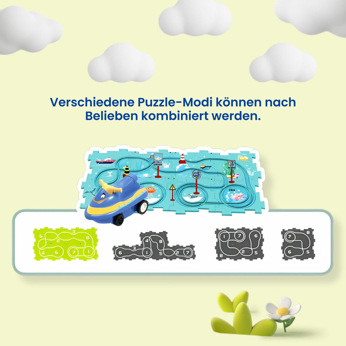 Kinderspielzeug Elektrisches Schienenbahn-Puzzle für Kinder Lernspielzeug