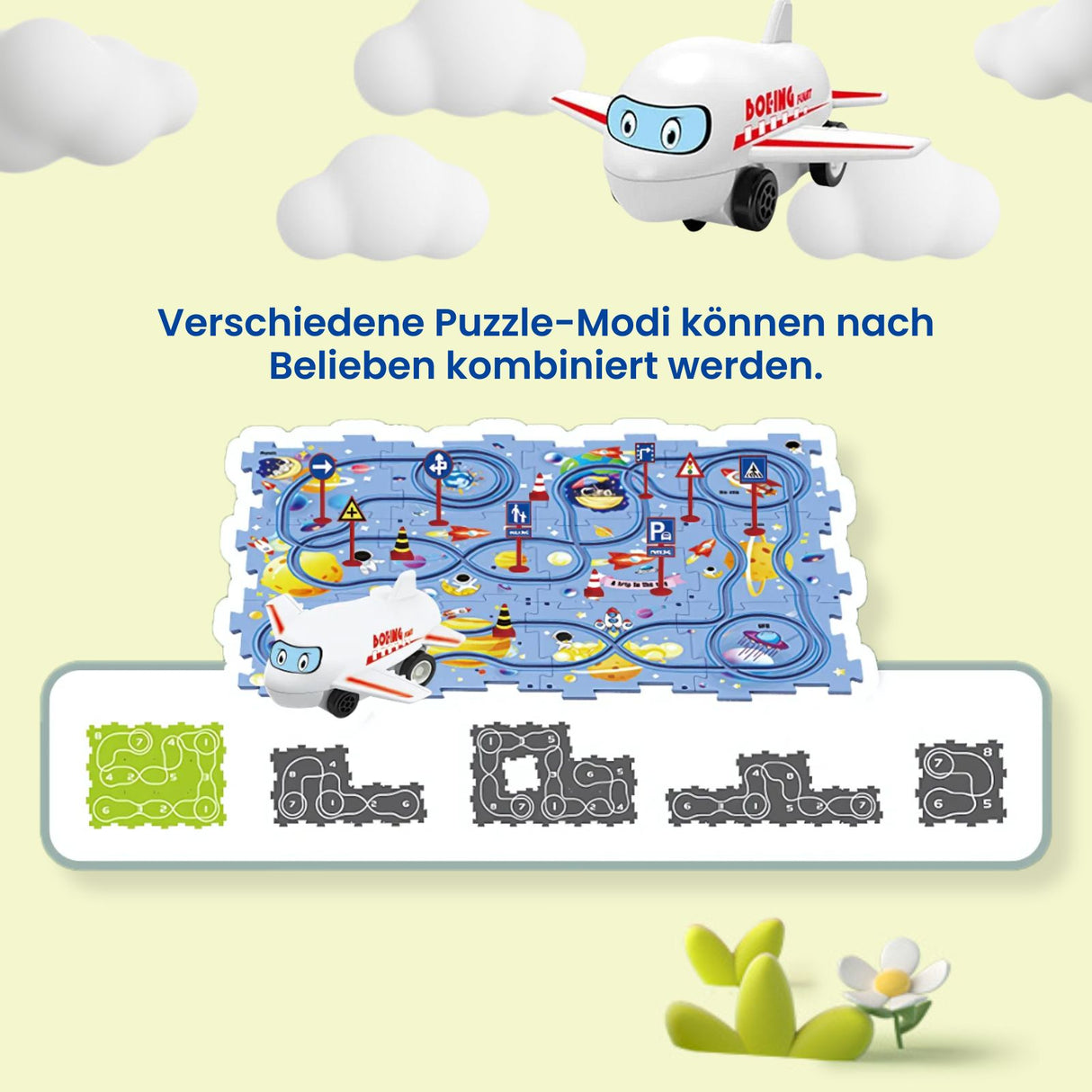 Kinderspielzeug Lernspielzeug Elektrisches Schienenbahn-Puzzle für Kinder