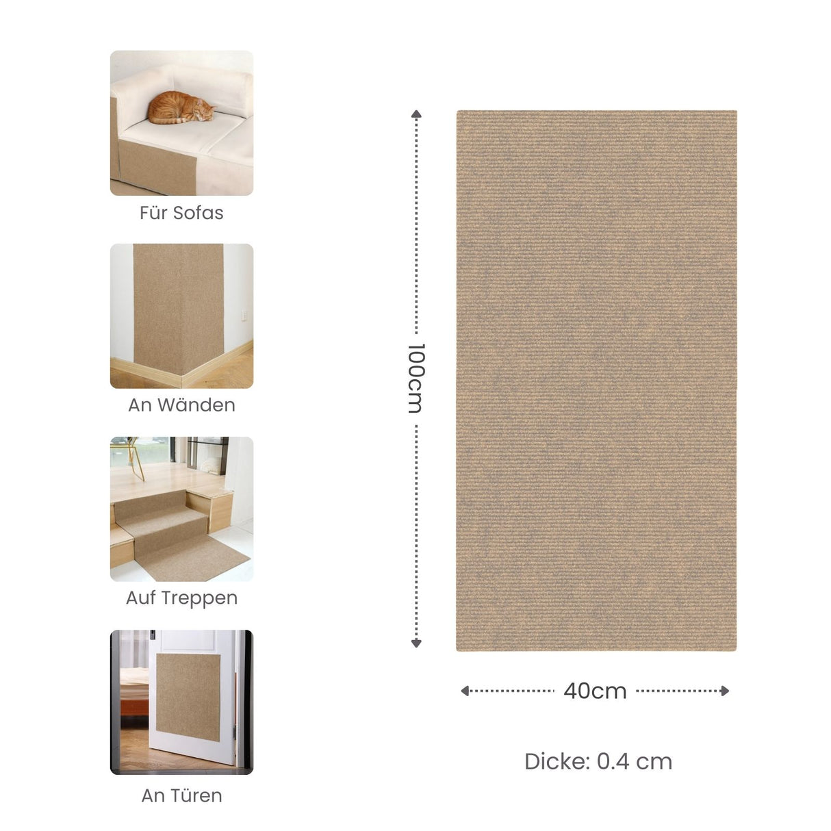 Kratzmatte für Katzen Kratzbrett Kratzwand Klettermatte Kratzschutz