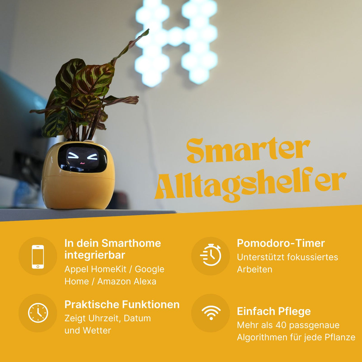 Elektronischer Blumentopf Smarter Blumentopf USB-Pflanzenübertopf Smart Plant Pot Ivy Smart Planter