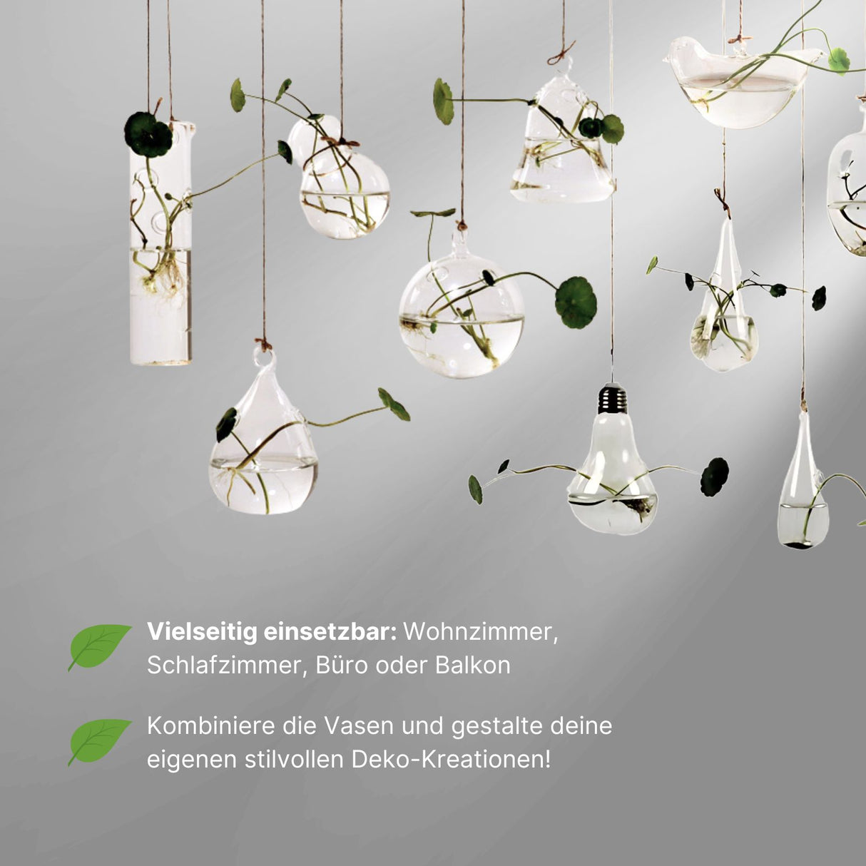 Hängende Glasvase Sternform Blumenvase Vase Dekoration