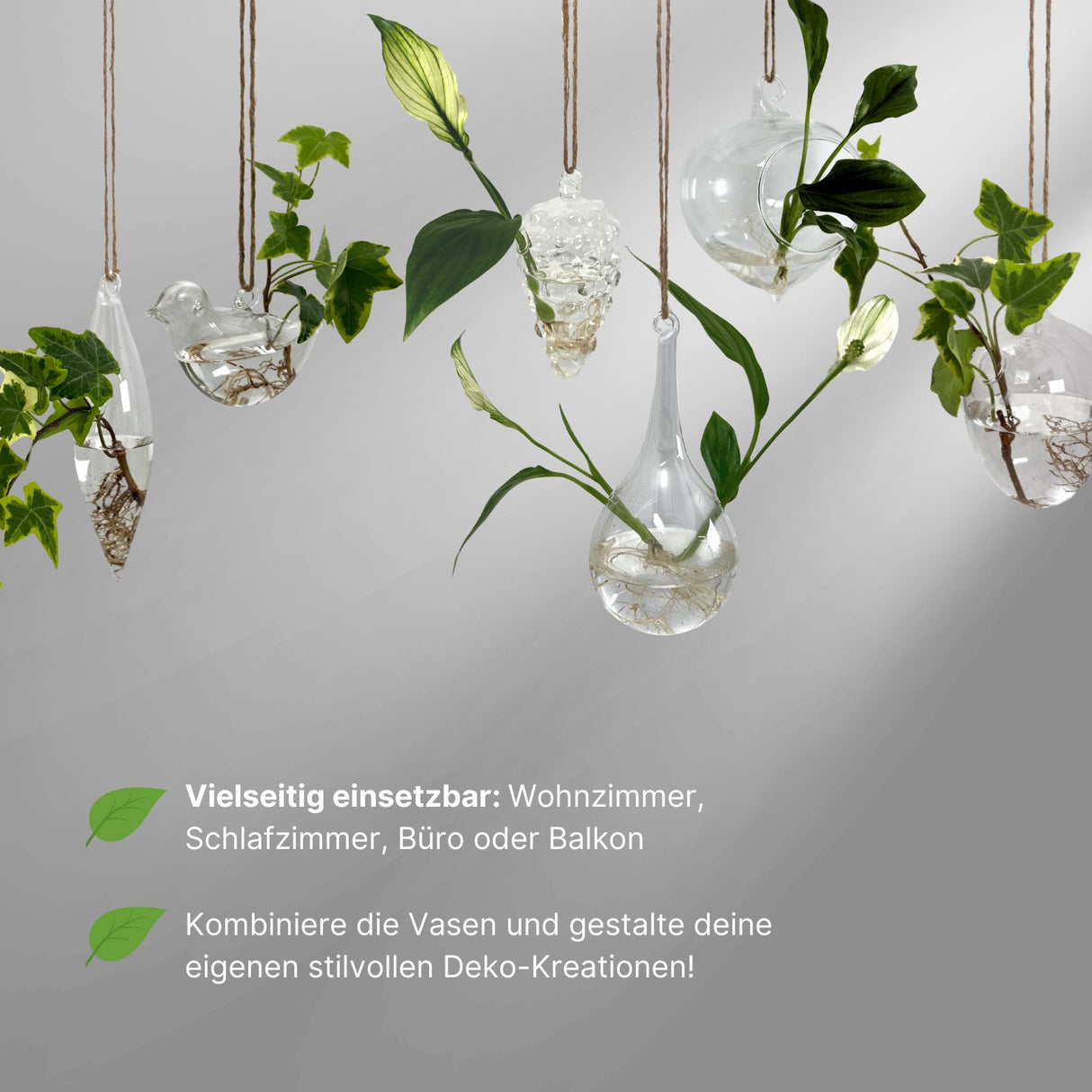 Hängende Glasvase Vogelform Blumenvase Vase Dekoration