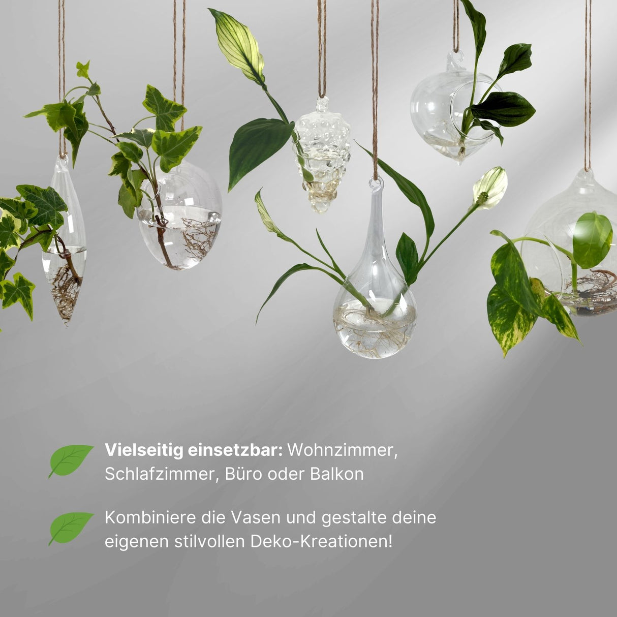 Hängende Glasvase Zwiebelform Setzlingvase Vase Dekoration