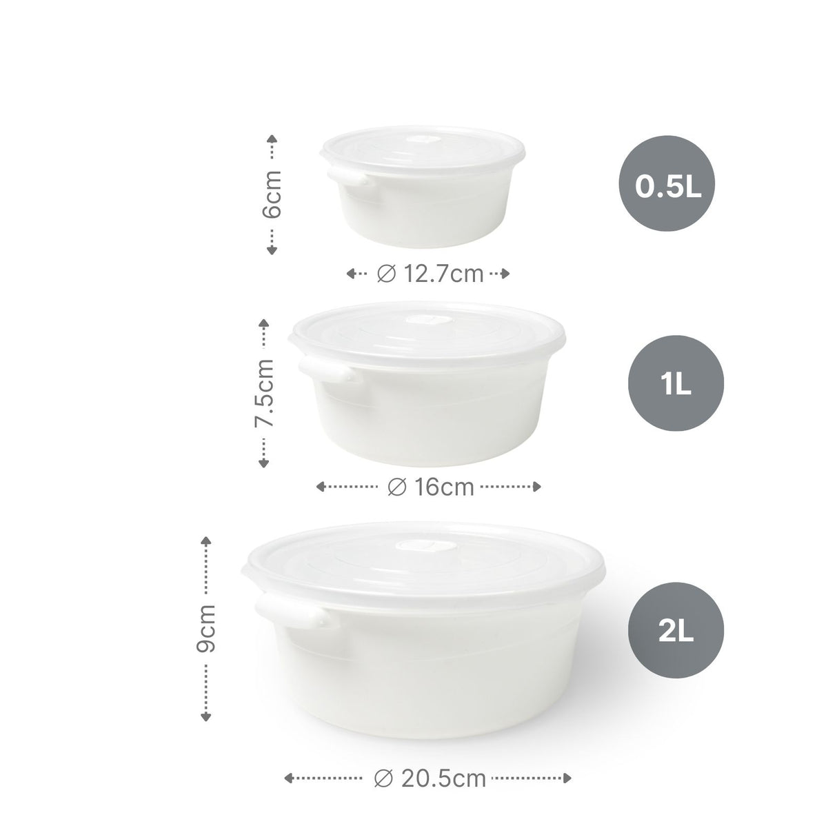 3er-Set Aufbewahrungsdosen Mikrowellendosen Gefrierdosen Vorratsdosen