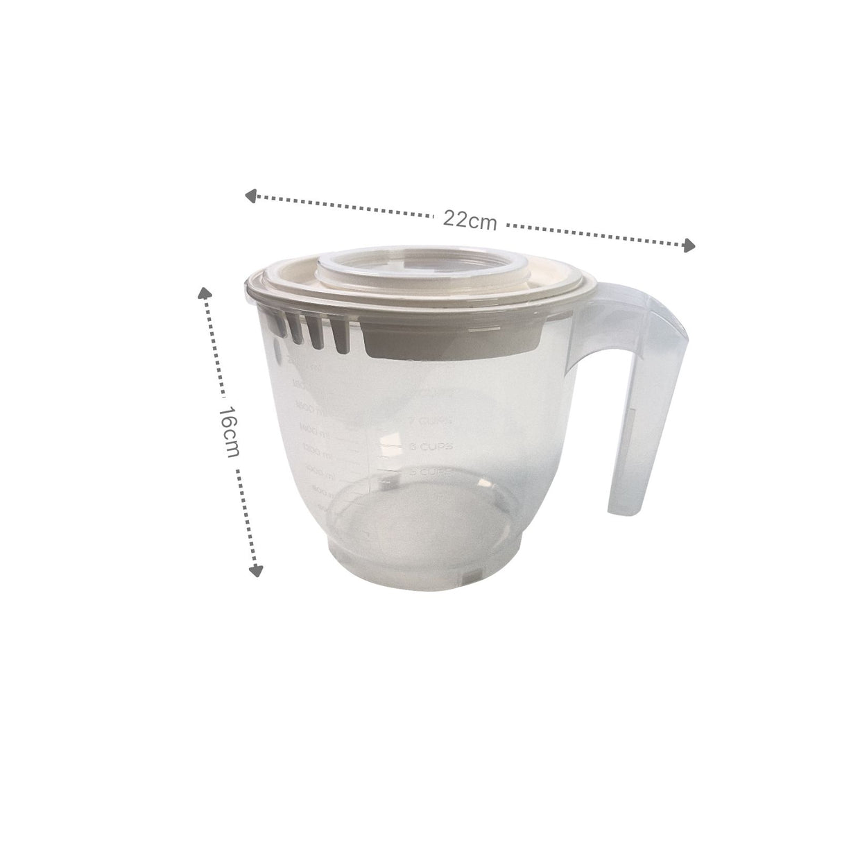 Messbecher mit Rühr-Deckel Messkanne Rührbecher Messbehälter