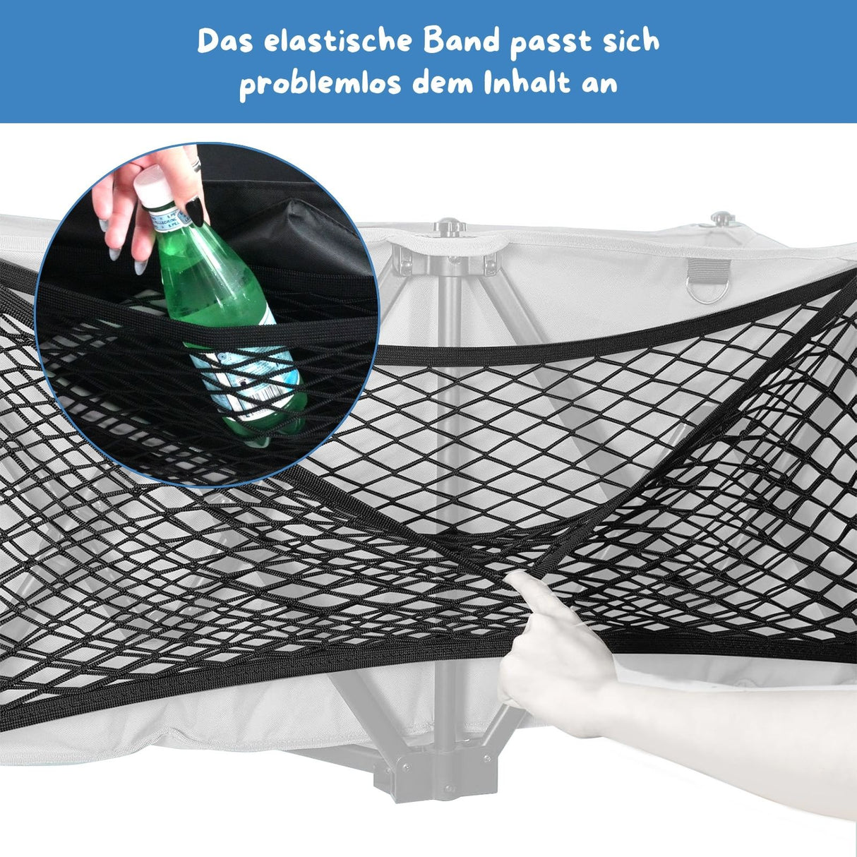 Netztasche für Bollerwagen 126073 Aufbewahrungstasche Seitentasche