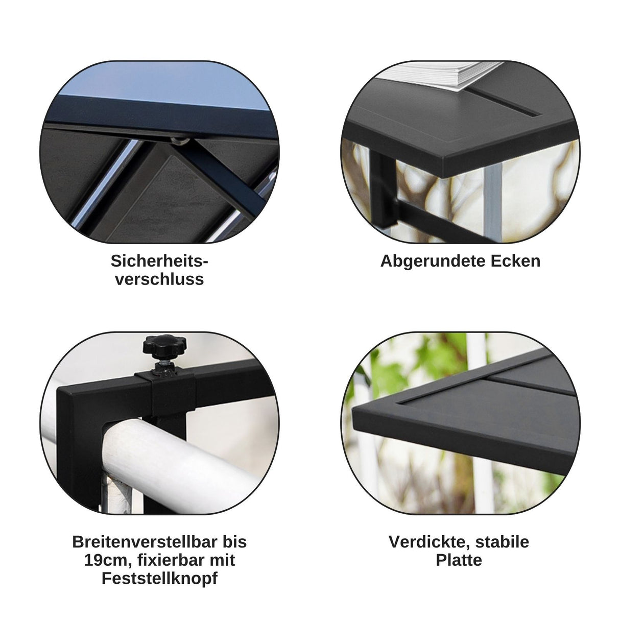 Klappbarer Hängetisch Balkontisch Hängeablage Outdoor-Tisch Ablage