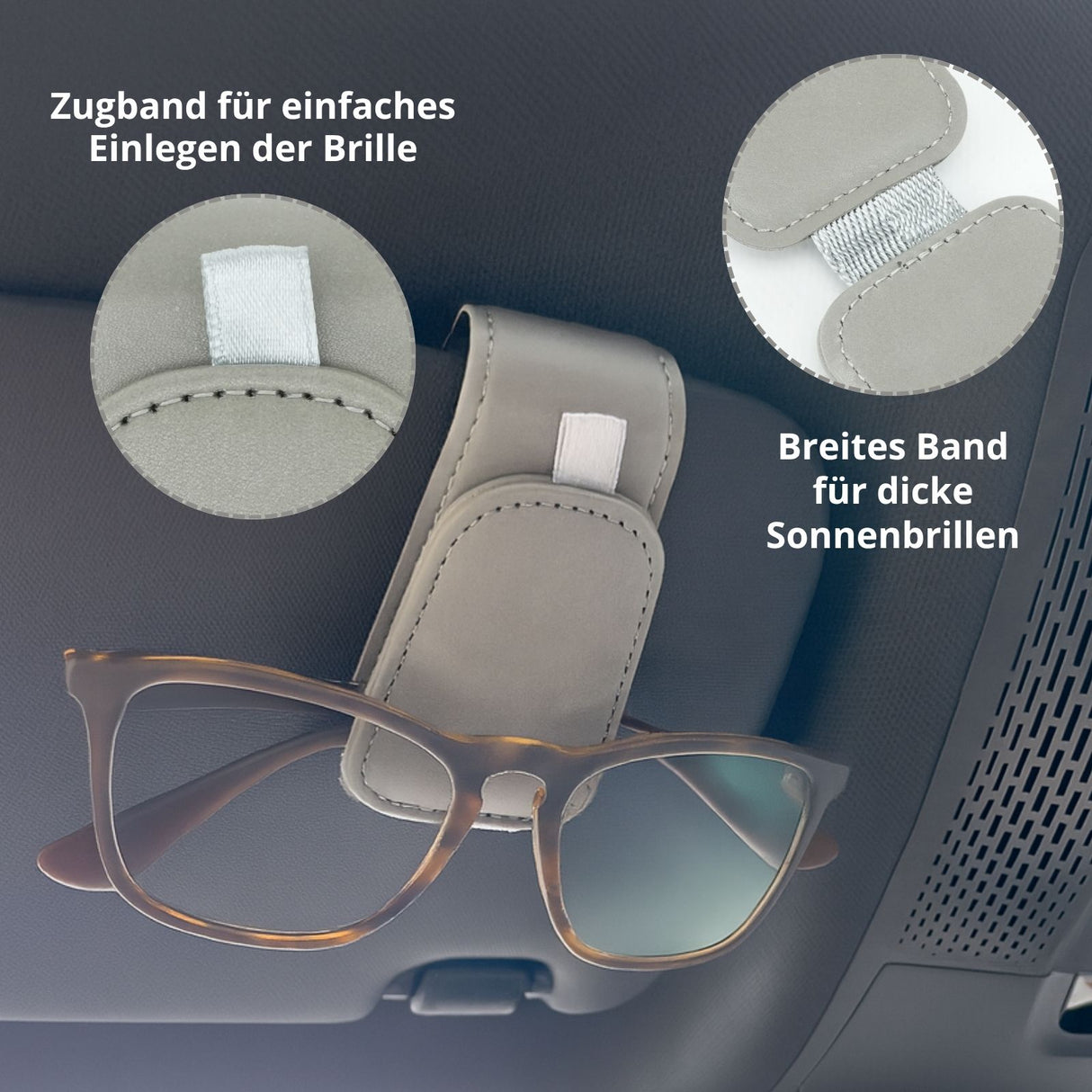 Brillenablage fürs Auto Sonnenbrillenhalter Sonnenblende-Clip Etui
