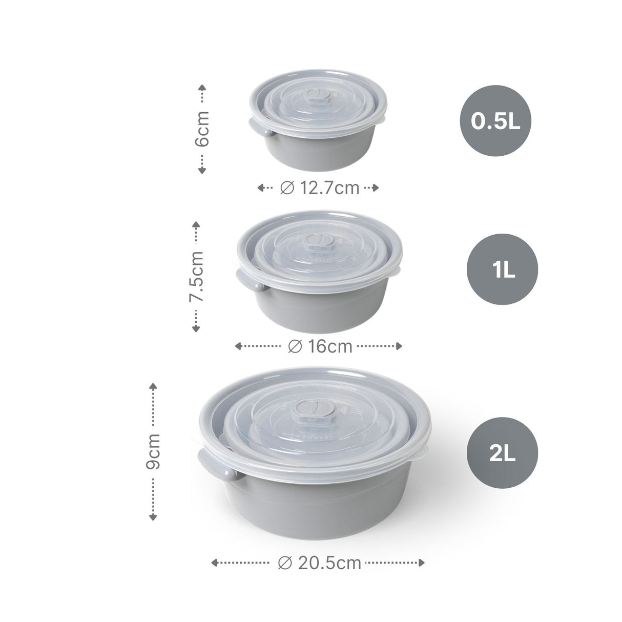 4er-Set Gefrierdose Vorratsdose Mikrowellendose mit Mikrowellenhaube