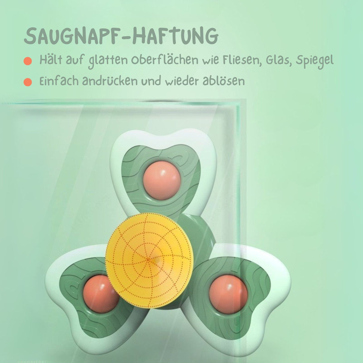 4er-Set Saugnapf-Kreisel Badespielzeug Fidget Spinner Babyspielzeug