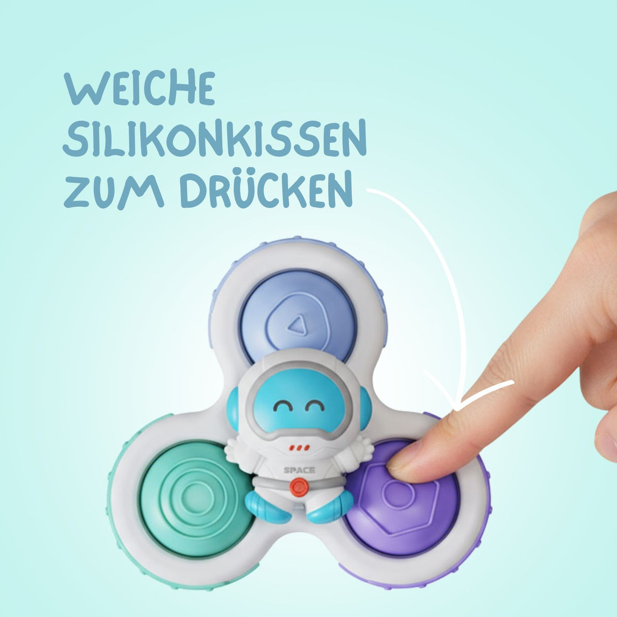 3er-Set Saugnapf-Kreisel Babyspielzeug Badespielzeug Fidget Spinner