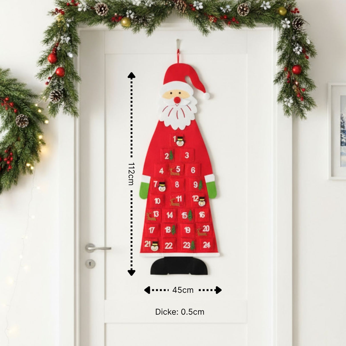 Adventskalender Weihnachtsmann Filz-Adventskalender Weihnachtskalender