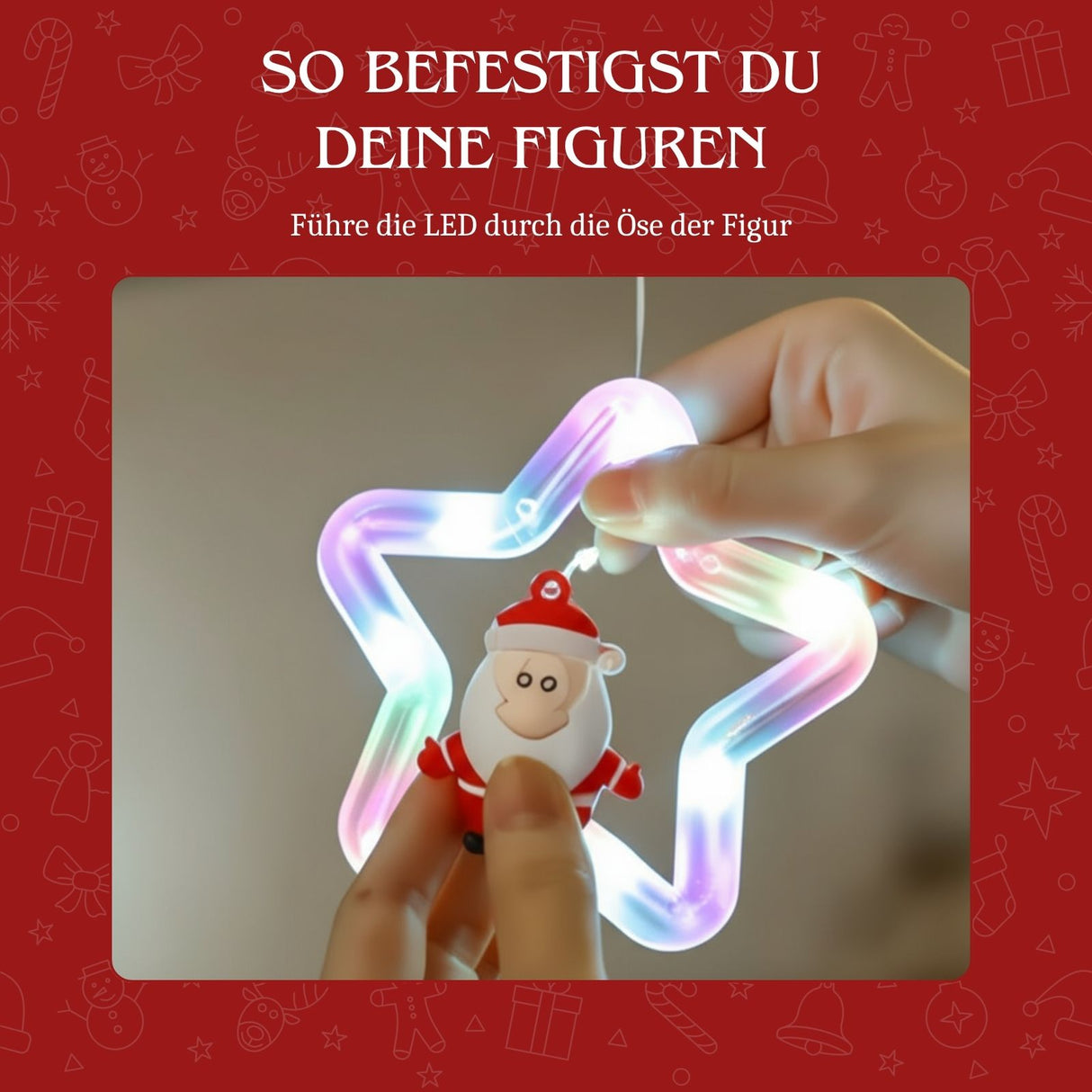 LED Weihnachtslichterkette 3m Sternlichterkette Sternen-Lichtervorhang