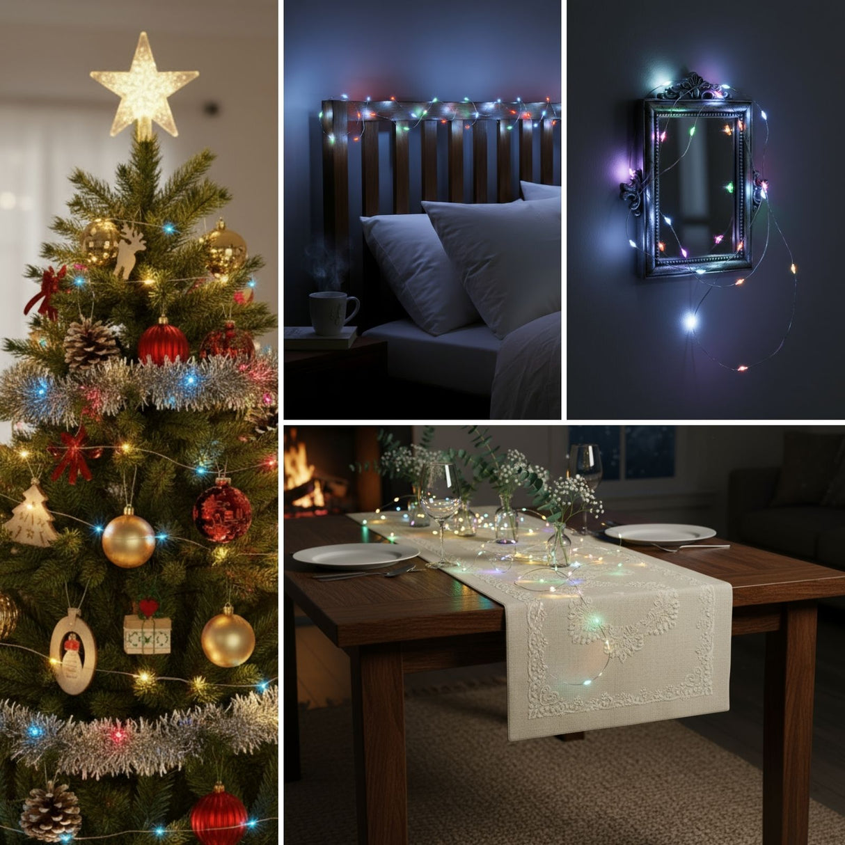 Deko-Lichter 5m LED Kupferdraht-Lichterkette Weihnachtslichterkette