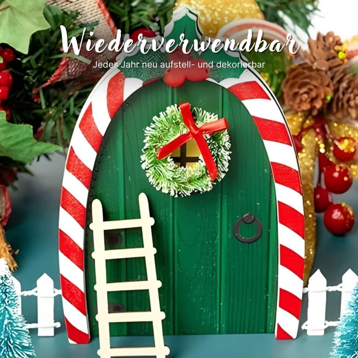 15-tlg. Wichteltür-Set Weihnachtsdeko Miniaturwelt Elfentür-Zubehör