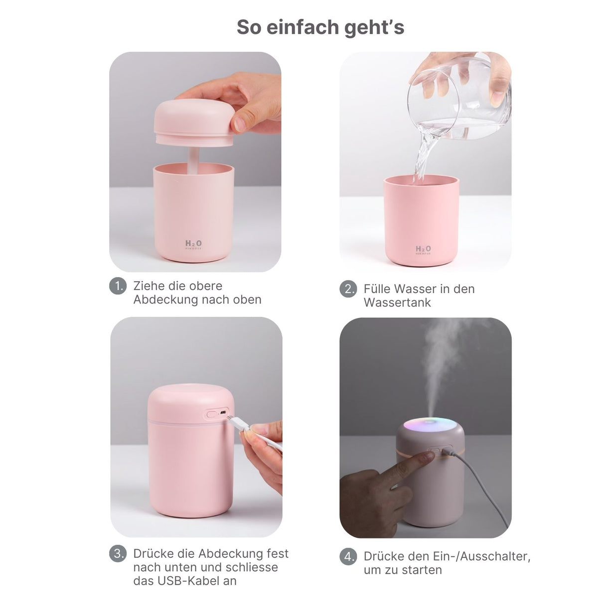 Tragbarer Luftbefeuchter Diffusor Ultraschall Mini-Luftbefeuchter