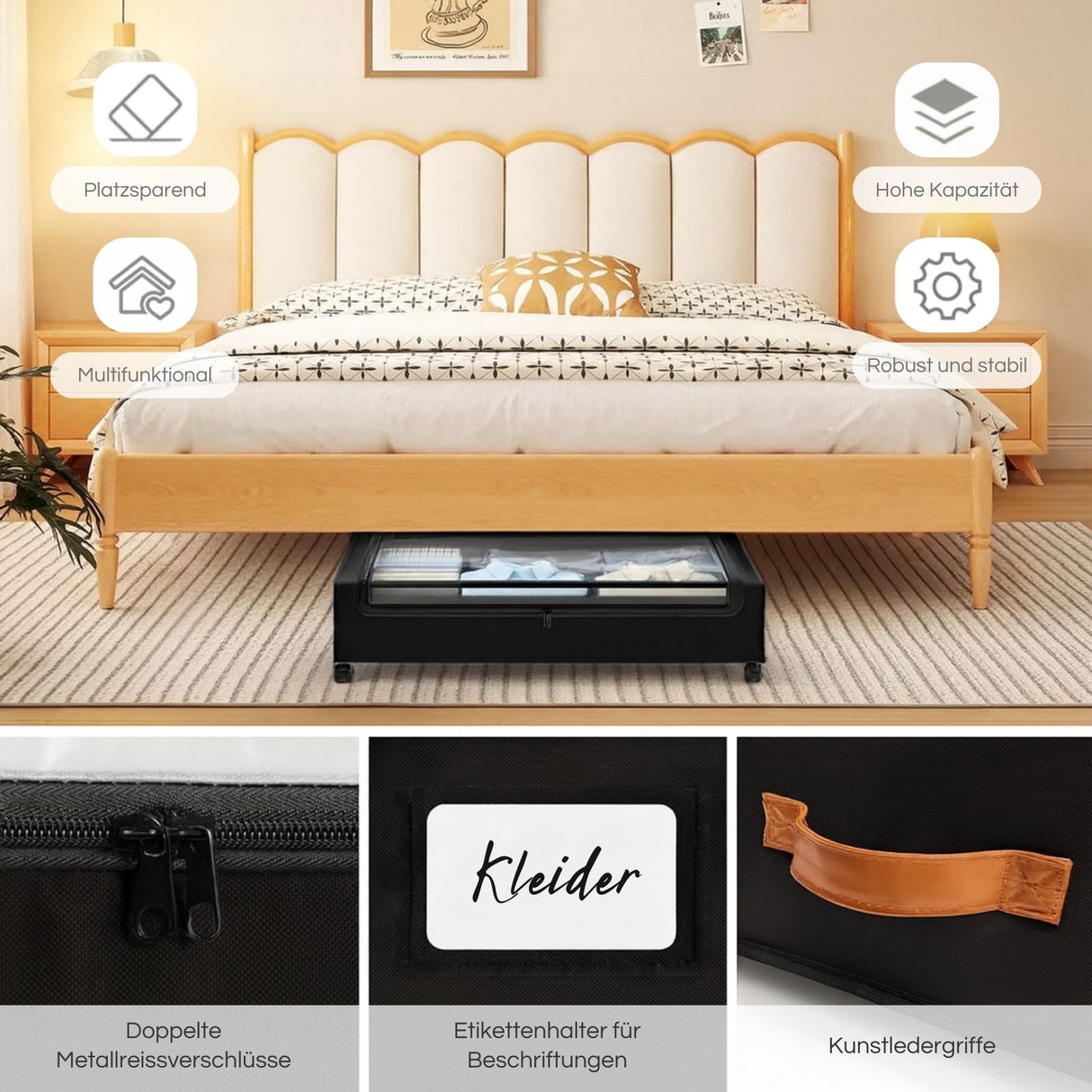 Aufbewahrungsbox mit Rollen Unterbettkommode Aufbewahrungstasche