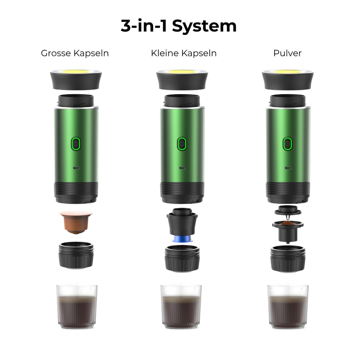 Kaffeemaschine tragbar Kaffeeautomat Reisekaffeemaschine Espressokocher